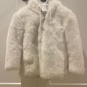 Girls Hood Faux Fur jacket size XS